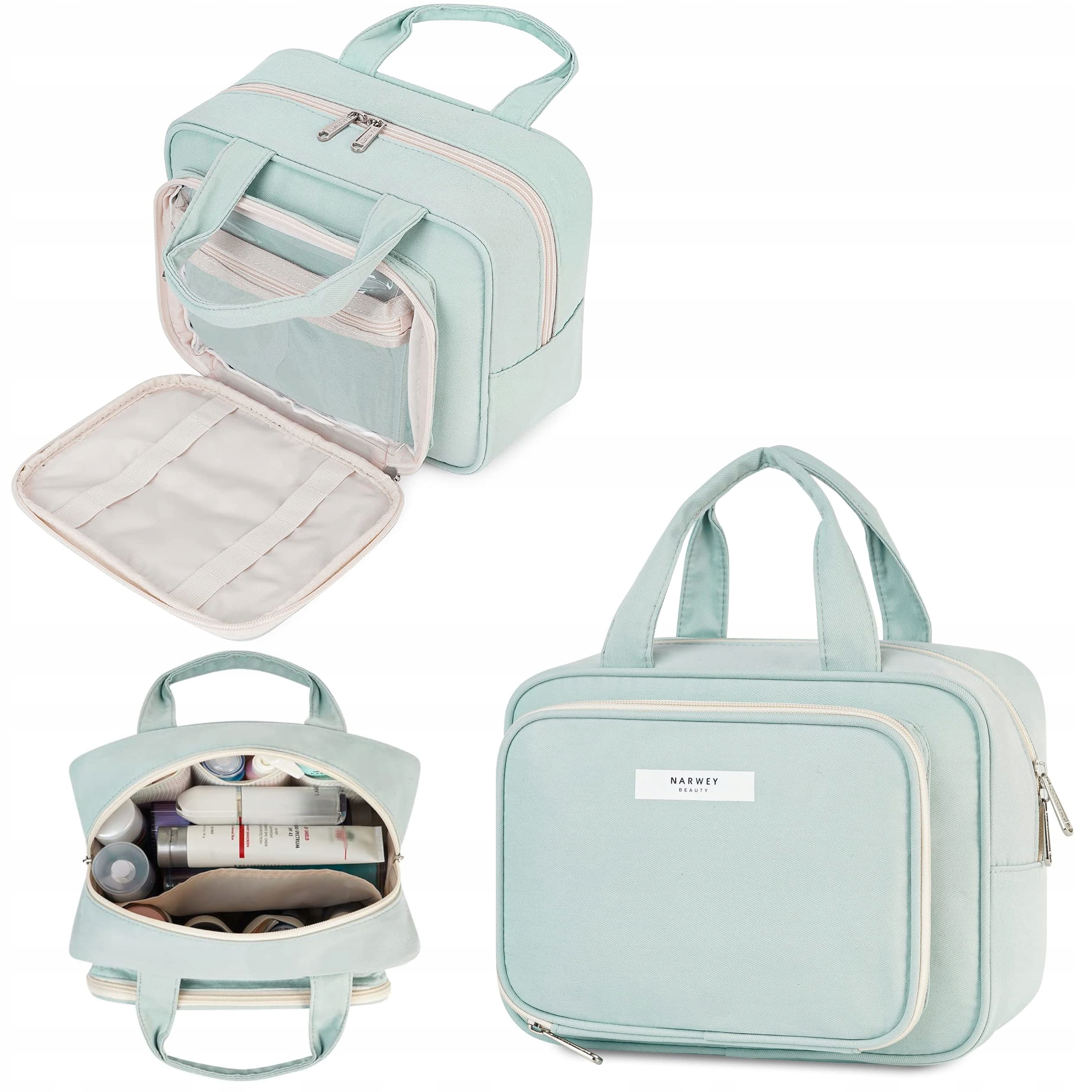 DUŻA POJEMNA KOSMETYCZKA PODRÓŻNA DAMSKA MĘSKA PREZENT DLA NIEJ