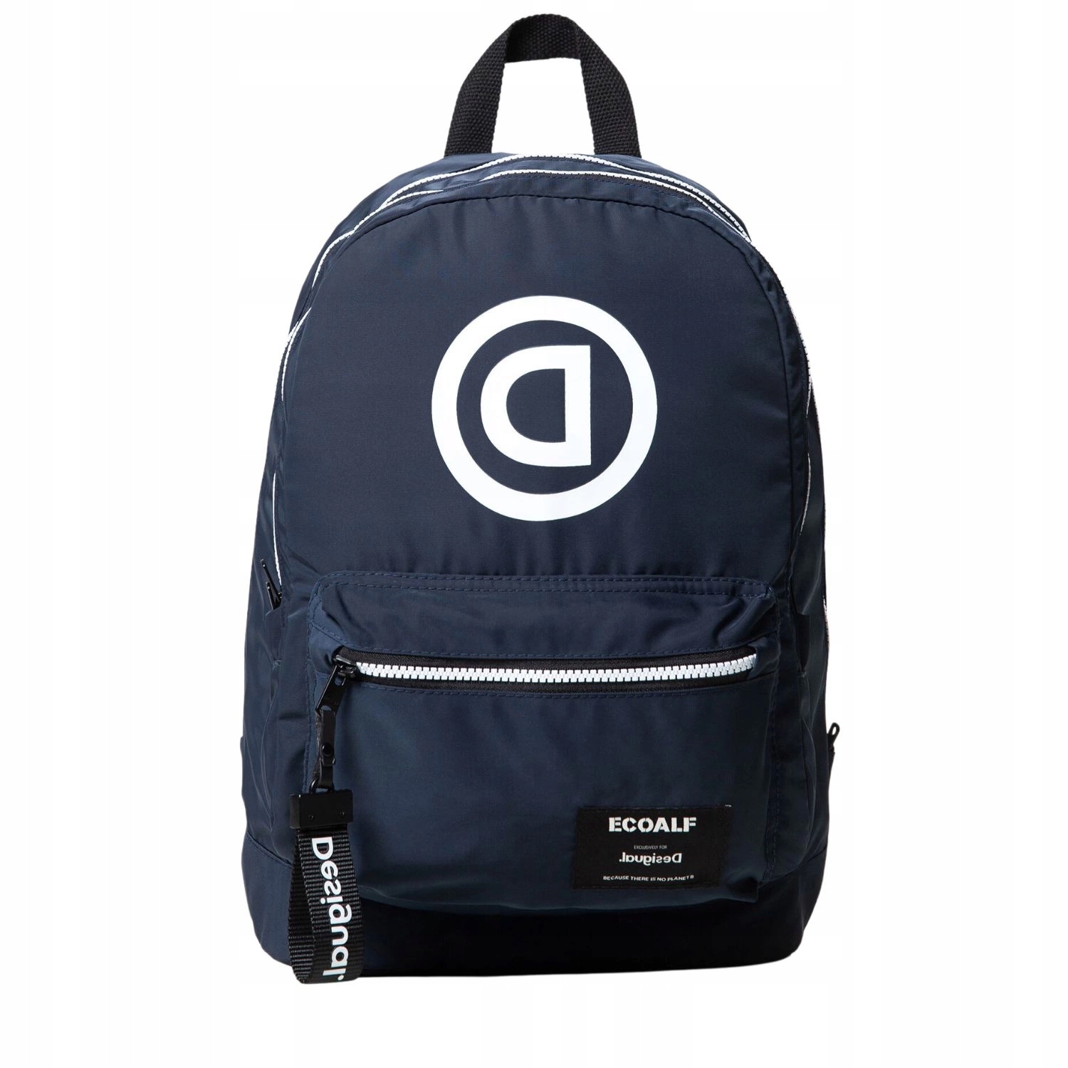 Batoh Desigual Ecoalf, tmavě modrý, školní, prostorné logo, dvě komory