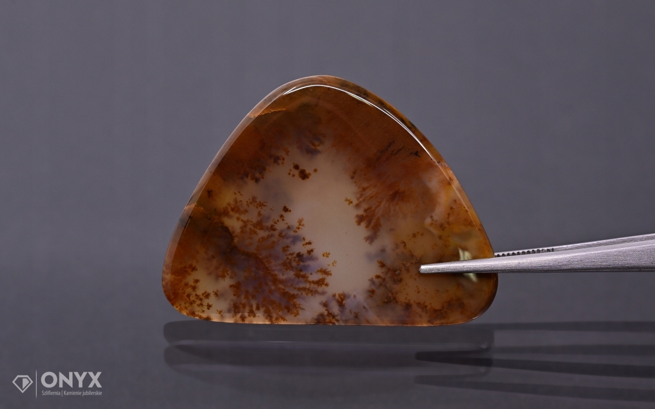 Dendritový achát z Kazachstánu konvexní dlaždice nere