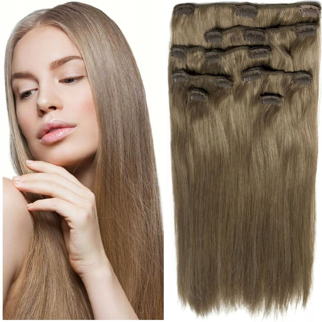 Příčesek Do Vlasů Přírodní Clip-in 50 CM Sada 7 Pásků přírodní blond 12