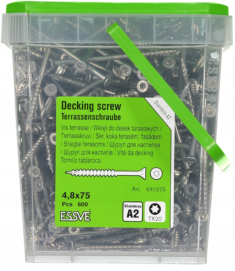 Essve Classic Terasová skrutka na drevo Nerezová oceľ A2 4,8x75mm 600ks
