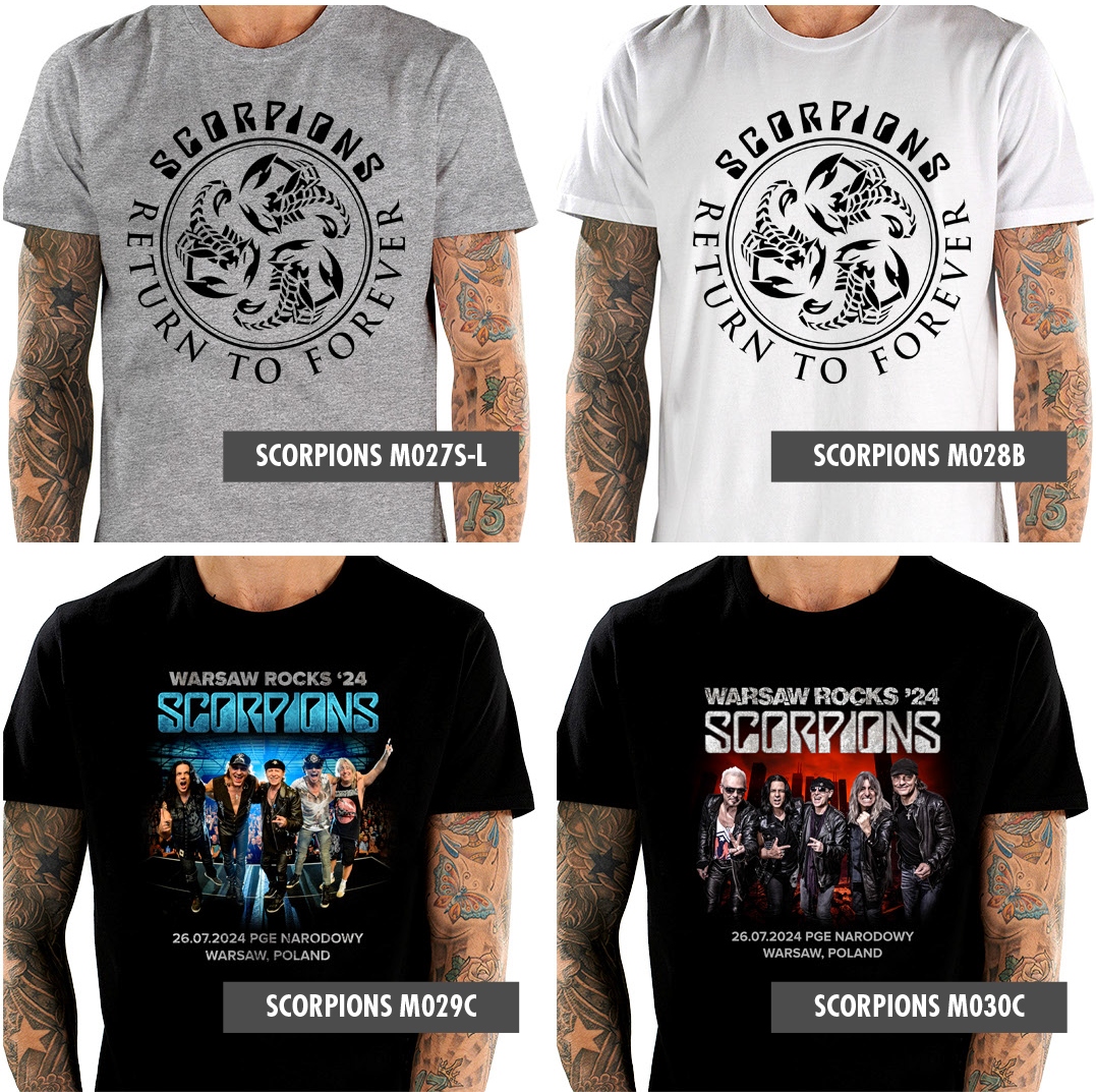 SCORPIONS WARSAW ROCKS FESTIVAL 2024 PGE NARODOWY T SHIRT KOSZULKA MĘSKA M Wzór dominujący print (nadruk)