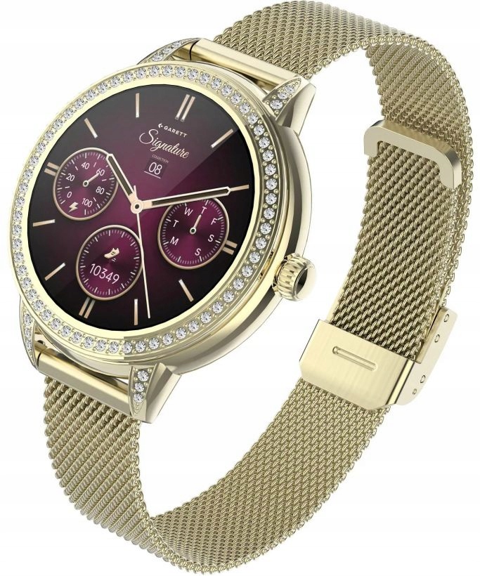 Elegantný Dámsky Smartwatch Garett Stella Zlatý Slim Set Opasok Náramok