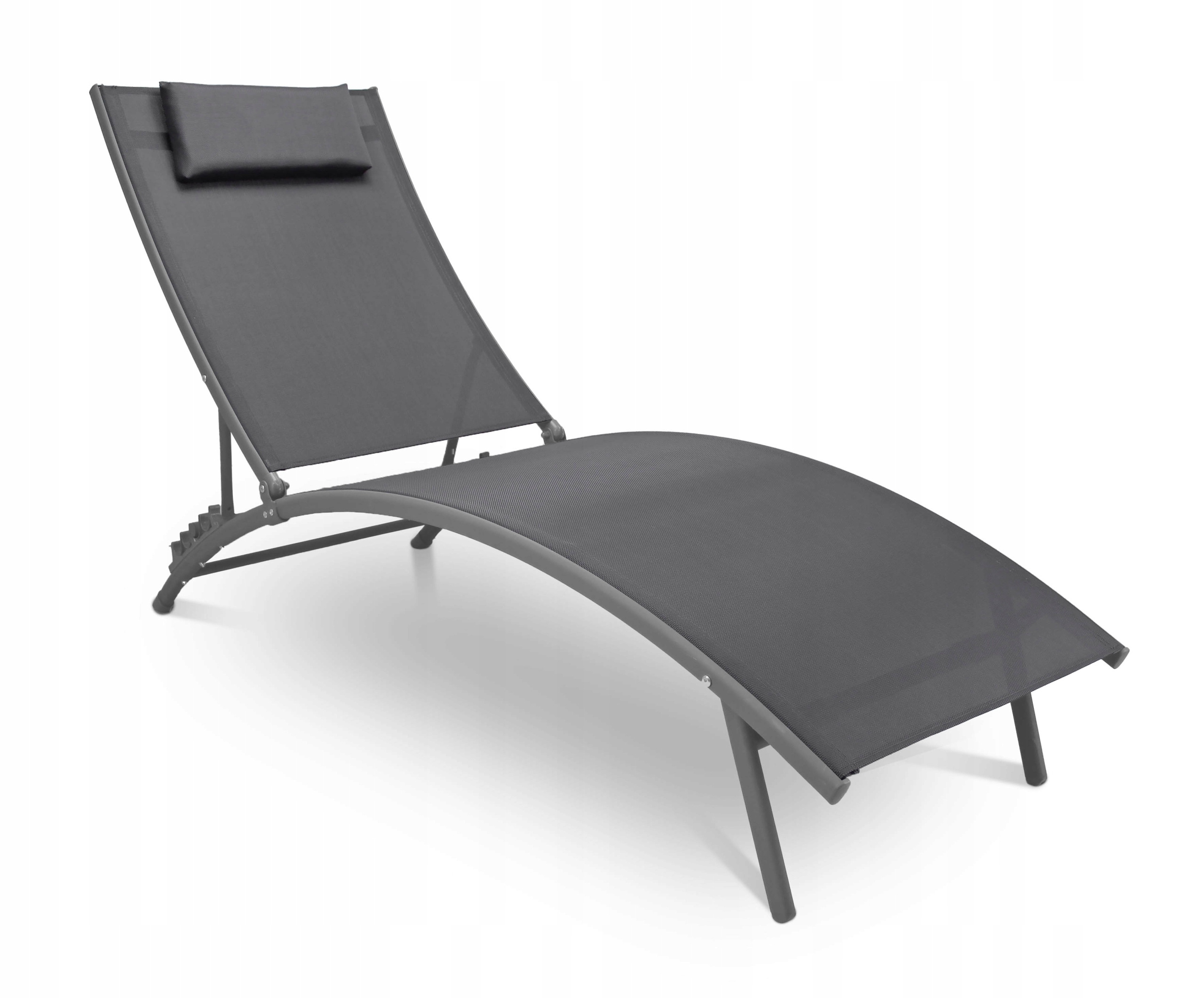 Leżak regulowany składany plażowy leżanka Bali 4 poziomy Szary