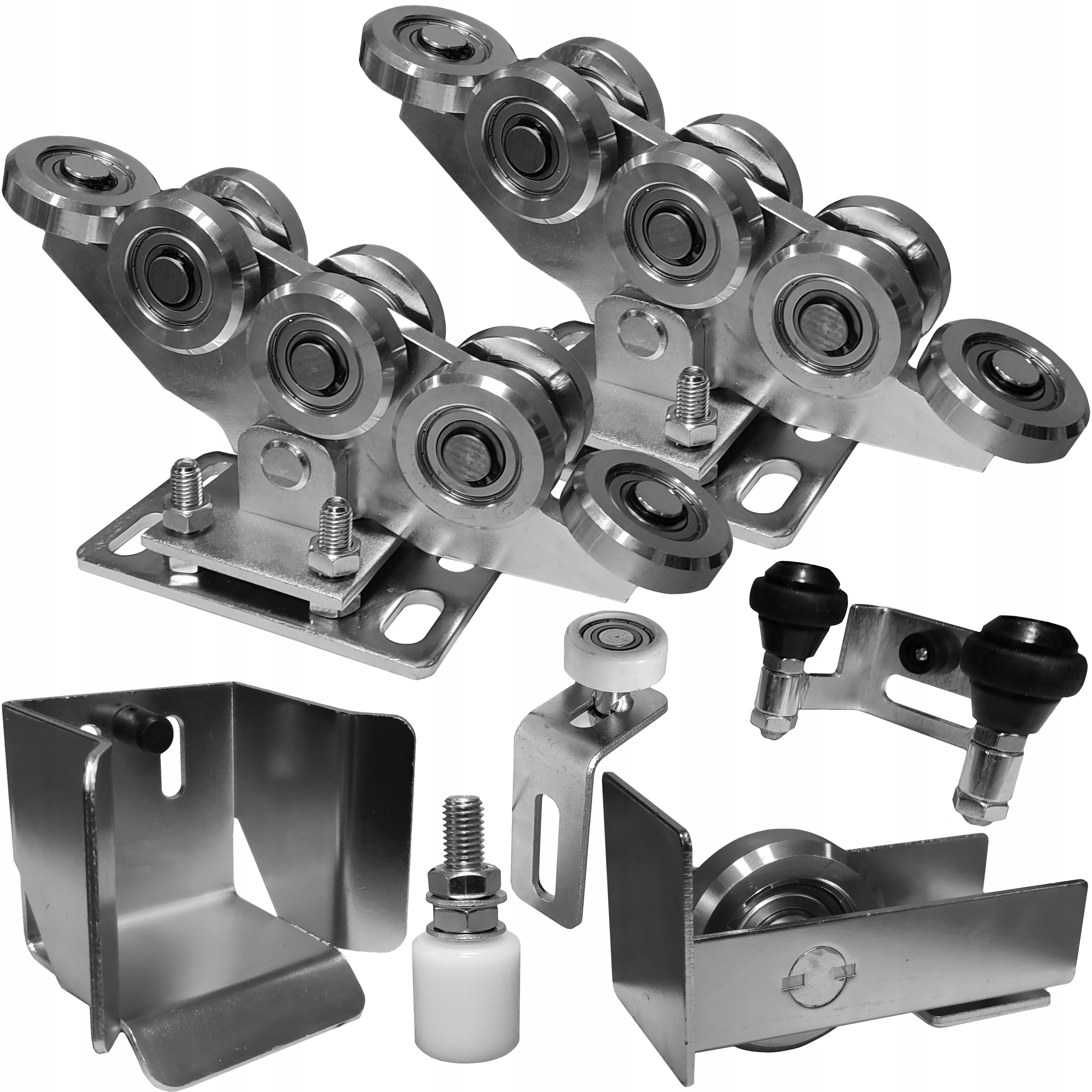 WÓZEK WÓZKI ROLKA ROLKI DO BRAM BRAMY PRZESUWNEJ ZESTAW 8-ROLKOWYCH 80x80