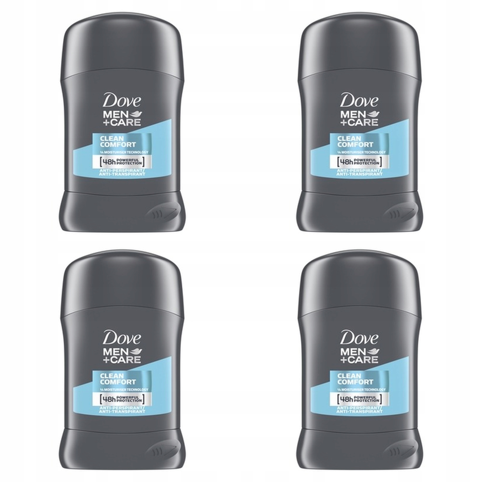 4x 50ml Dove Men+Care Clean Comfort Antyperspirant w sztyfcie