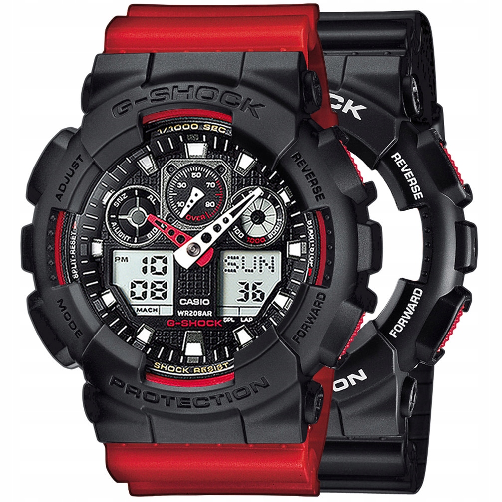 Sada G-shock GA-100-1A4ER Černá Červená