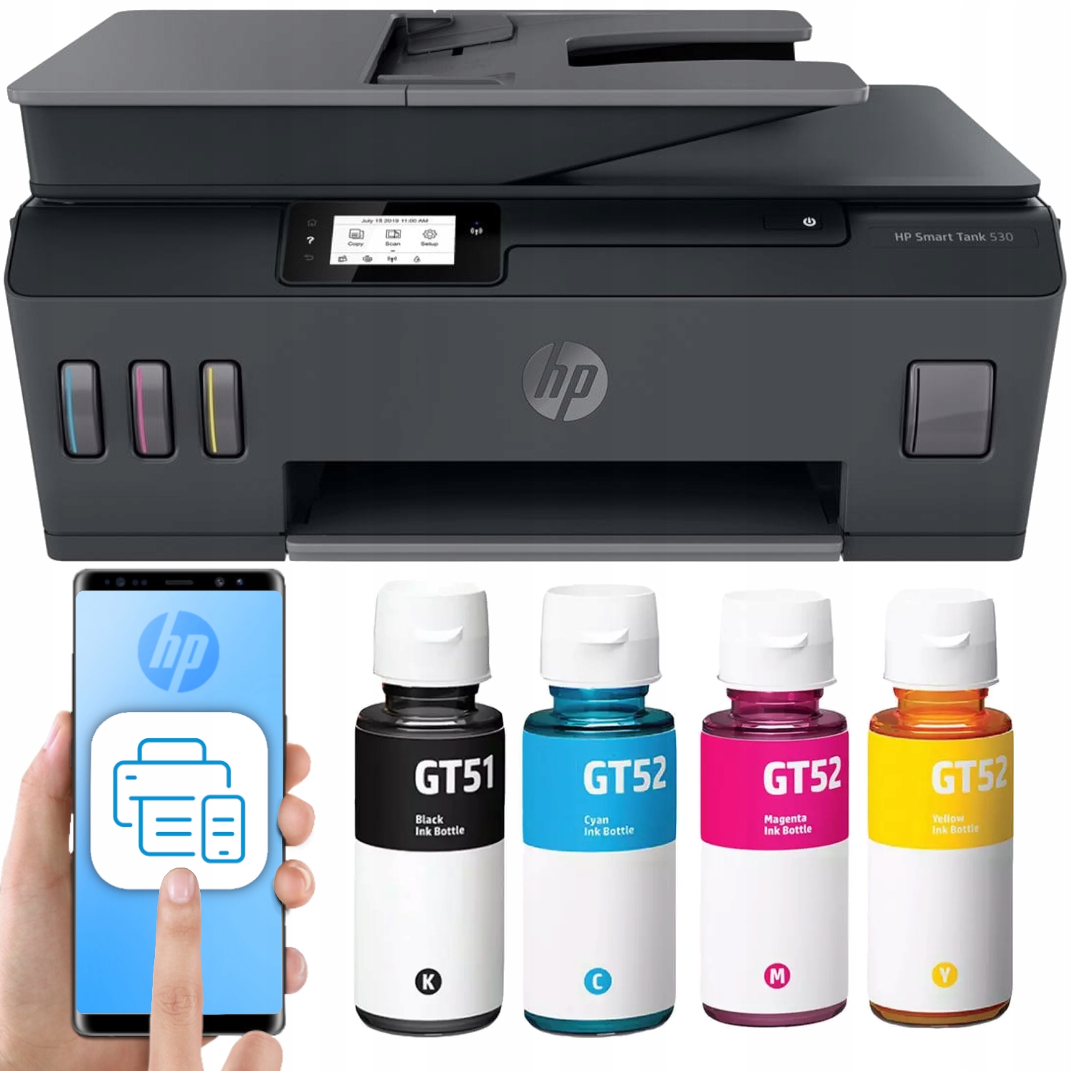 Multifunkčná tlačiareň Hp Smart Tank 530 Druk Skan Kopia Adf Wifi Atramenty