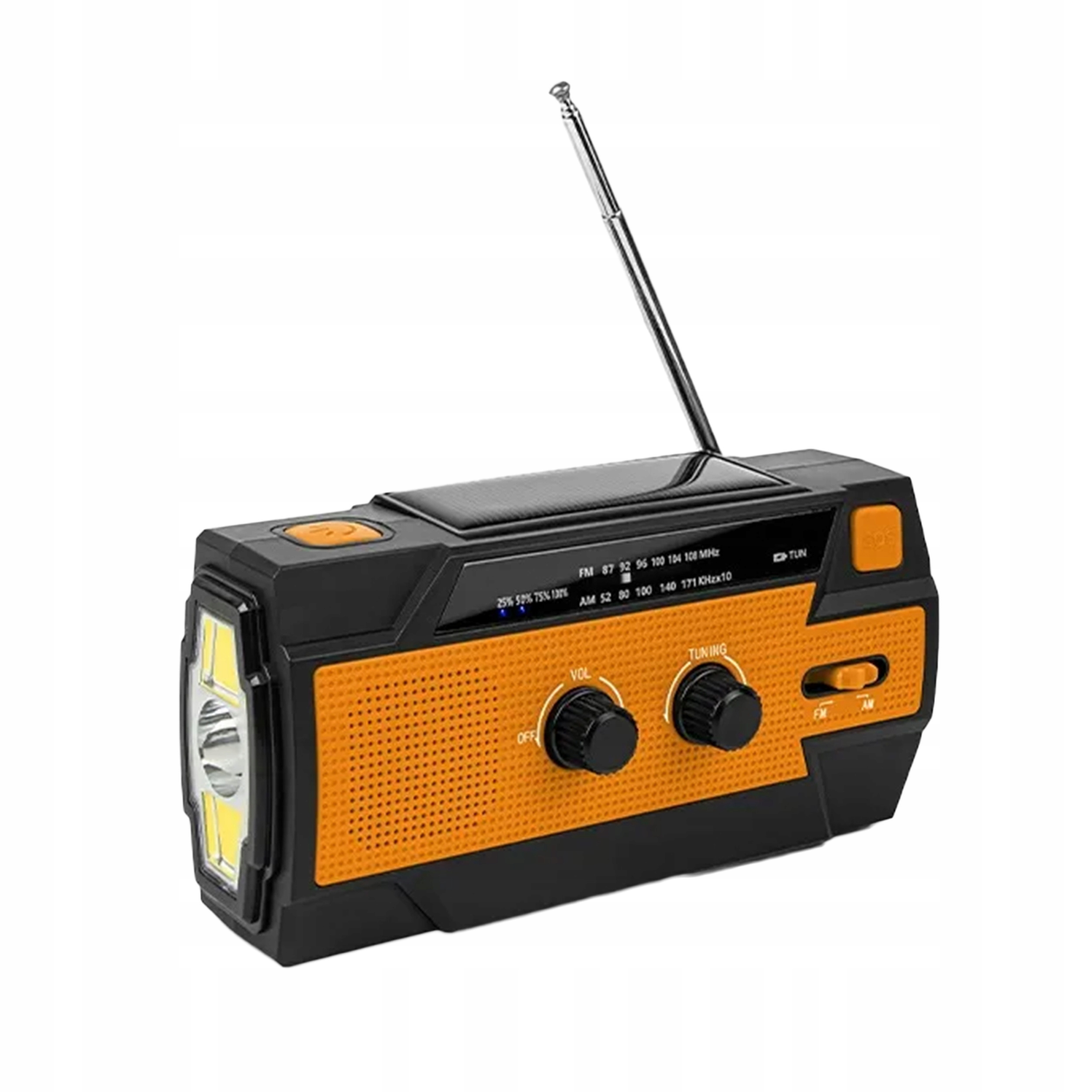RADIO PRZENOŚNE SOLARNE KORBKA ALARM DYNAMO AWARYJNE LATARKA POWERBANK 4000 Model RETRO RADIO KUCHENNE MICROUSB AKUMULATOROWE 5