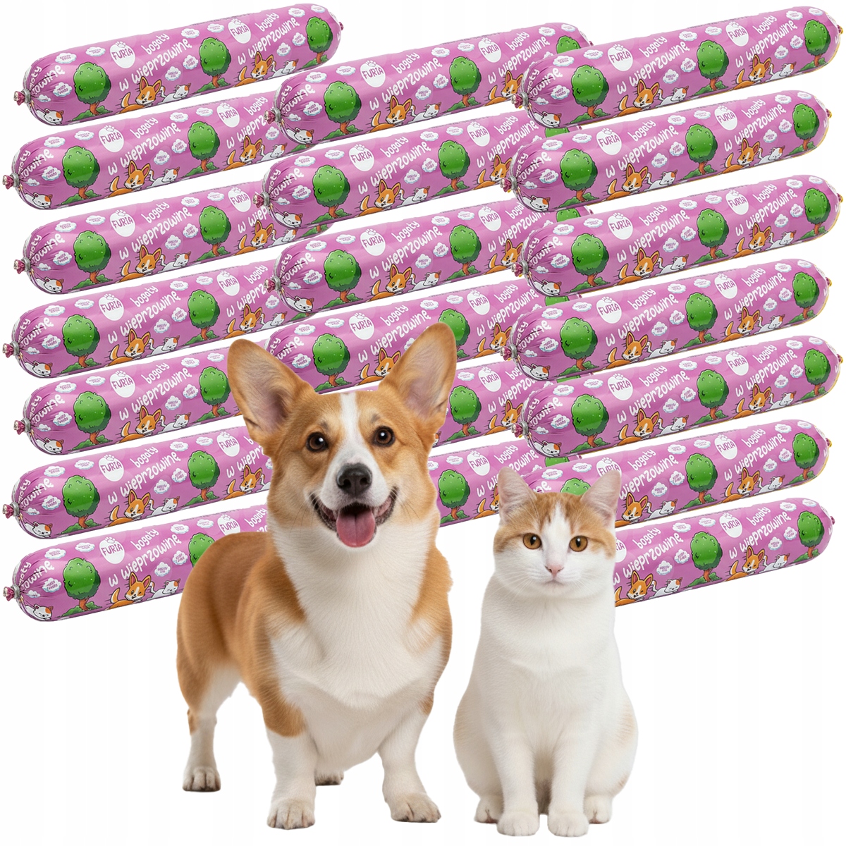 Levně Krmivo Pro Psy A Kočky Vlhké Krmivo Vepřová Tyčinka 19x1 kg Furia