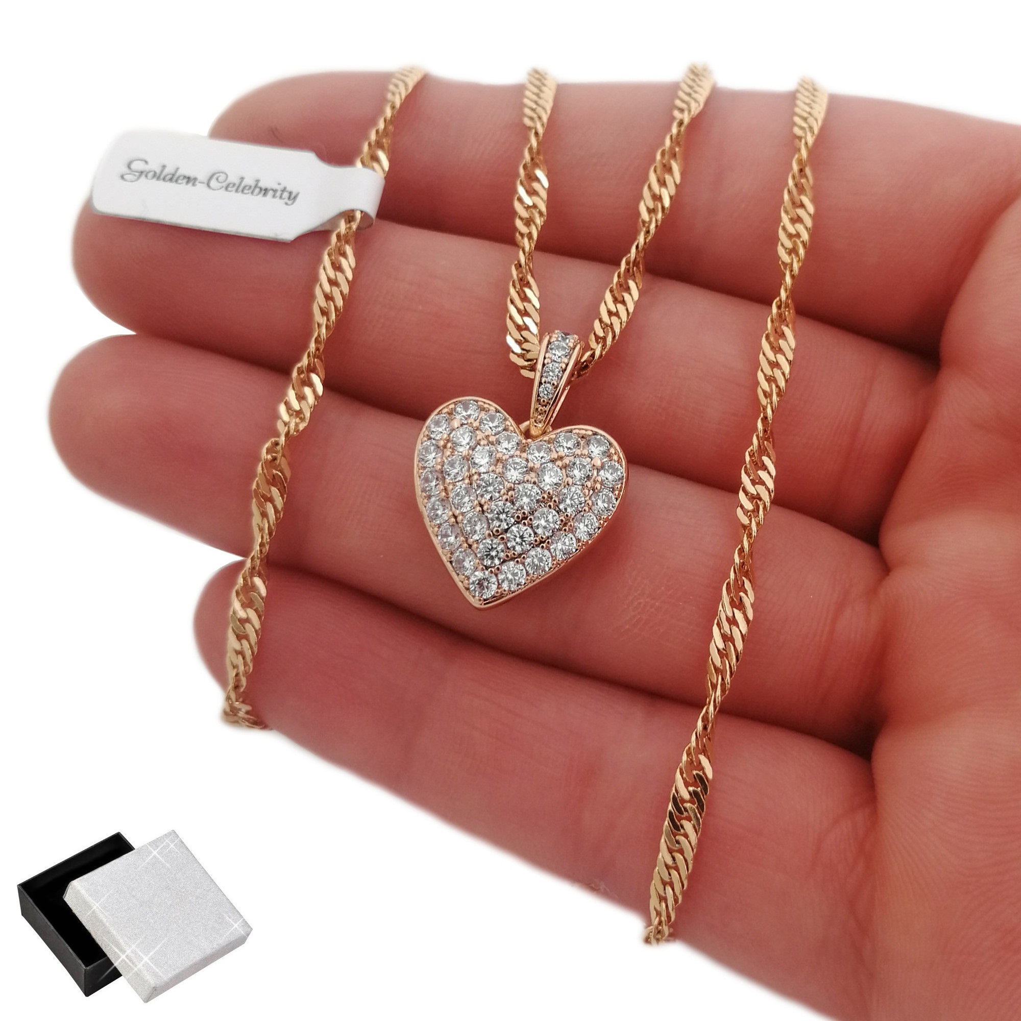 

Złoty Naszyjnik Serce 18K Dzień Mamy+ Dedykacja