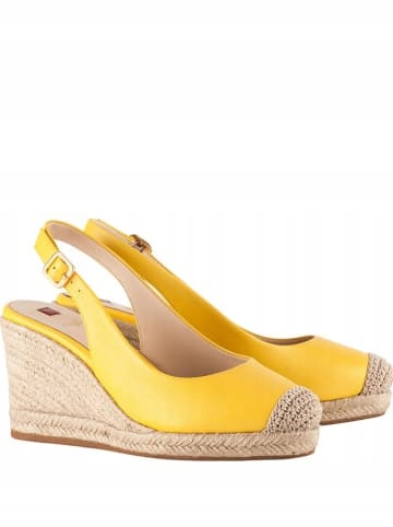 Hoegl Žluté Espadrilky Na Klínku Z Přírodní Kůže 39 6CA