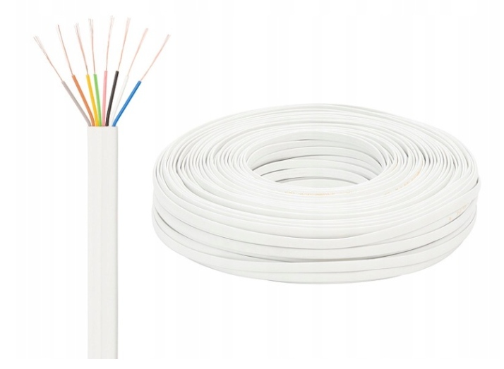 Kabel Przewód Telefoniczny Płaski KP-8 83m Biały