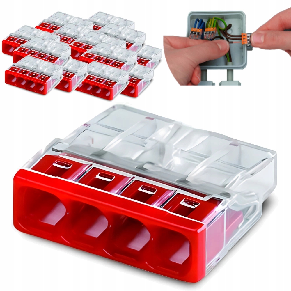 

Wago 2273-204 Szybkozłączka na Drut 4x2,5mm 100szt