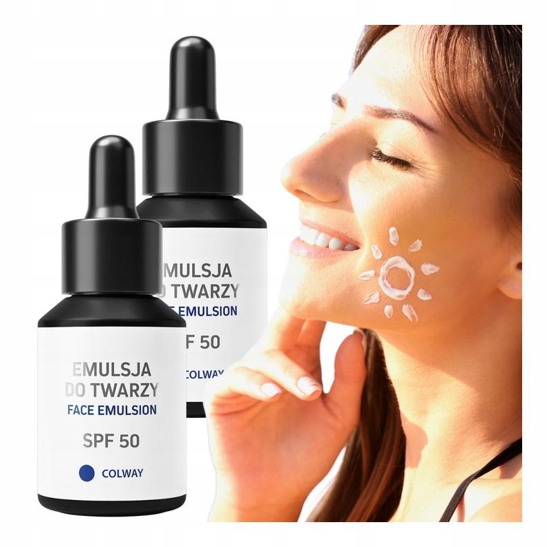 2x Emulze na obličej Spf 50 – Colway – lehká formulace, která nezatěžuje pokožku