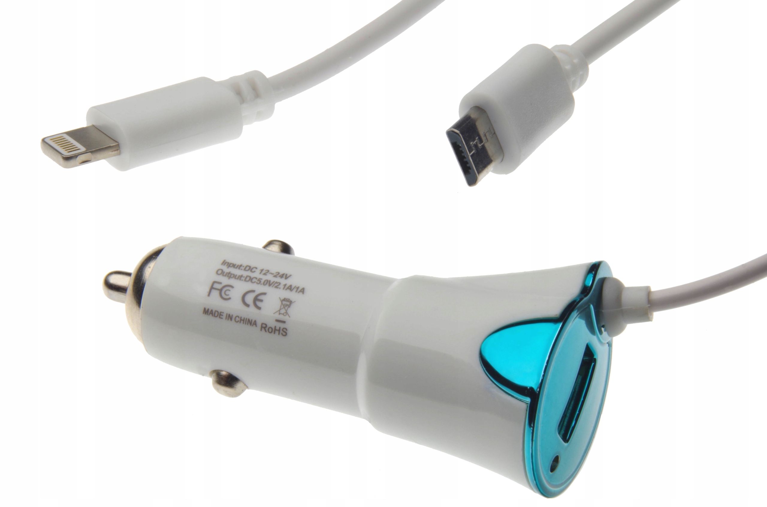 

Ładowarka Usb microUSB iPhone Lightning 2.1A 1A