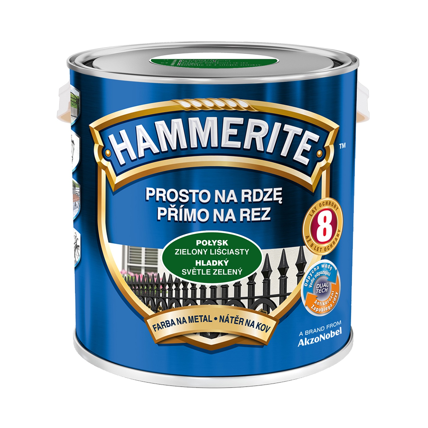 Hammerite Farba Na Rdzę Do Metalu Zielony Liściasty Połysk 2.5L