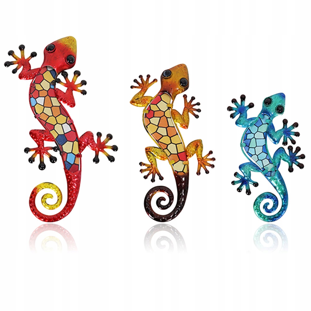 

Gekon Zawieszka Ścienna Rzeźby Zwierząt Jaszczurka 3 Szt