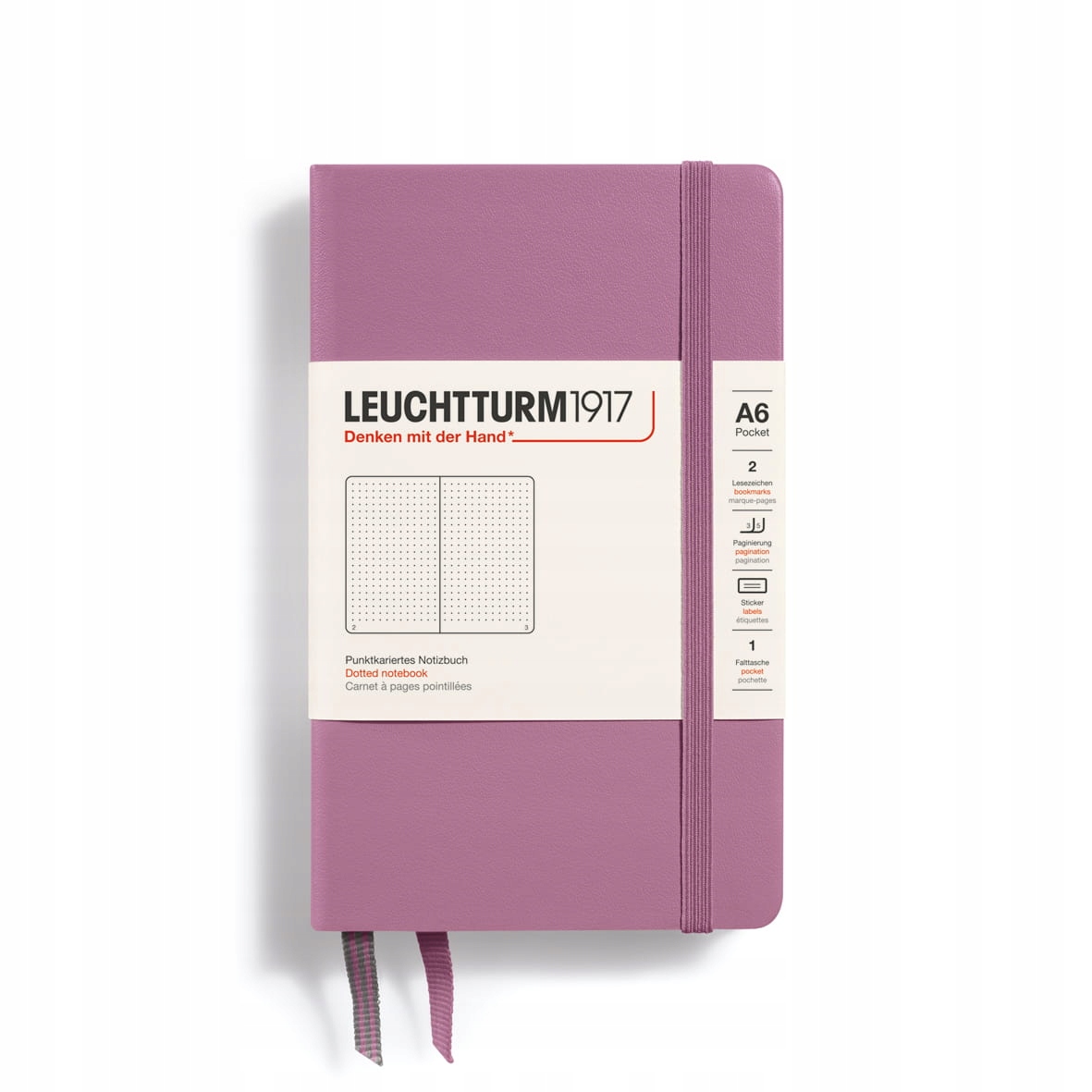 Notatnik Leuchtturm1917 Pocket A6, twarda oprawa, Kropki, Dusty Rose