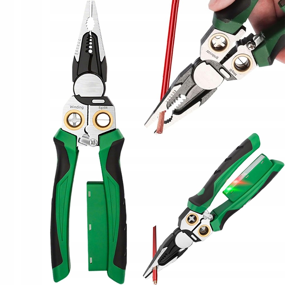SZCZYPCE Wielofunkcyjny ZACISKARKA 8W1 Z TESTEREM NAPIĘCIA Narzędzie