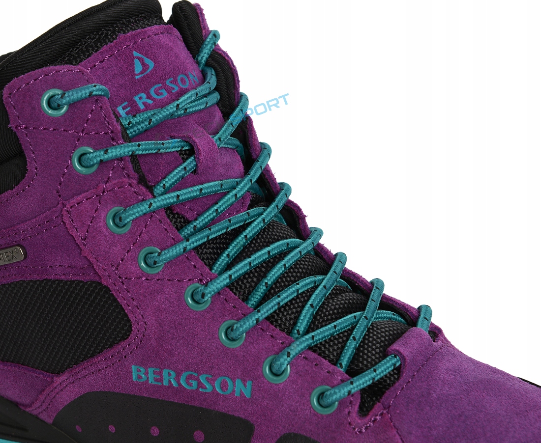 DAMSKIE MARKOWE BUTY TREKKINGOWE BERGSON SOIRA MID STX 37 SUPRA-TEX Kolor fioletowy