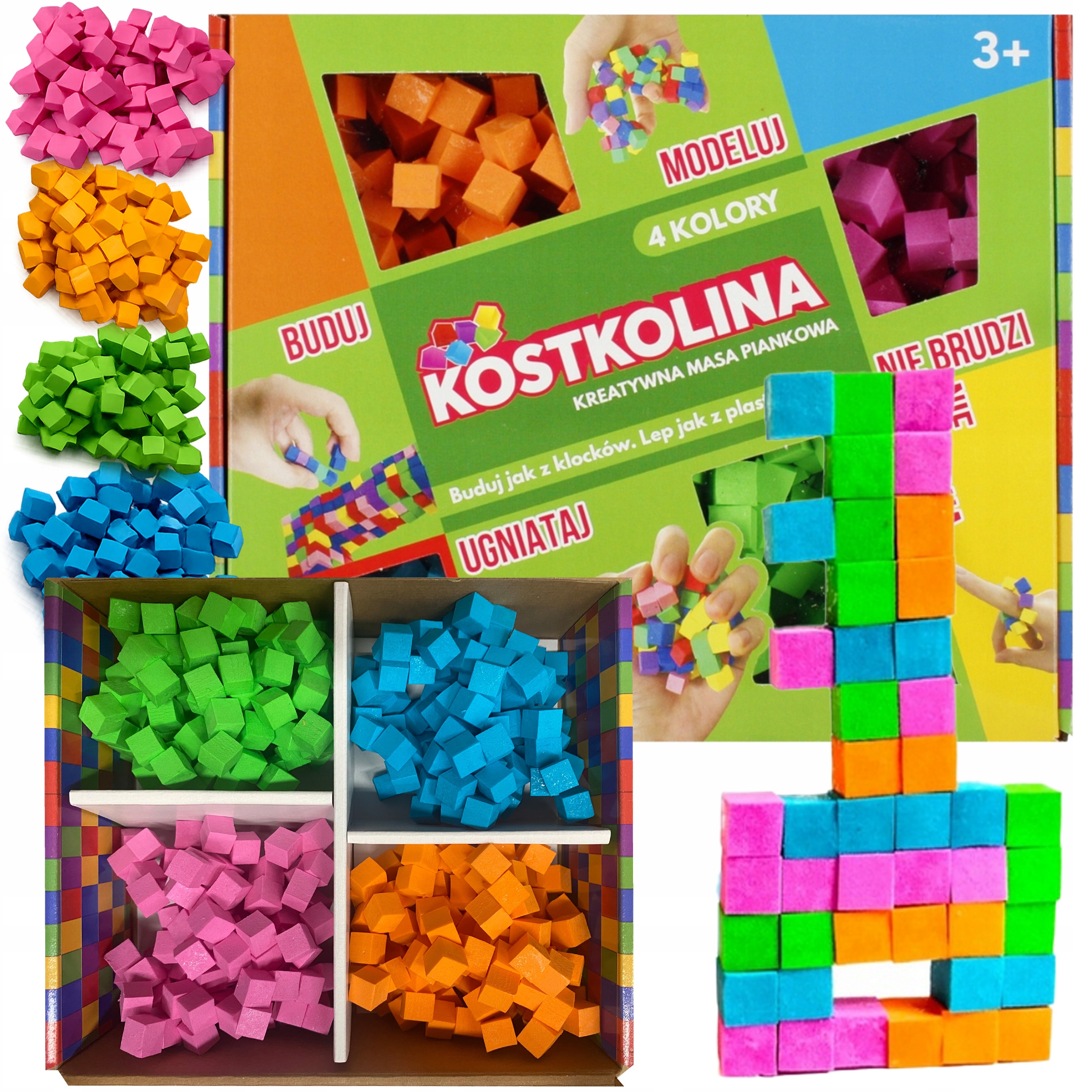 Masy Plastyczne dla Dzieci Kreatywna Masa Kostkolina Zestaw