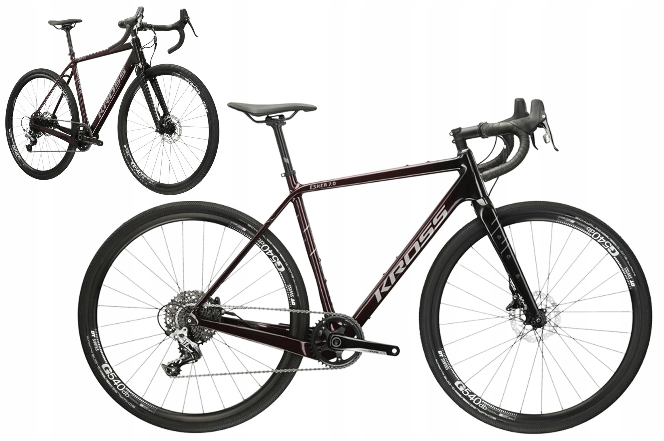 Rower Gravel 28" Kross Esker 7.0 Rival rama M 53,5 cm fioletowy R24