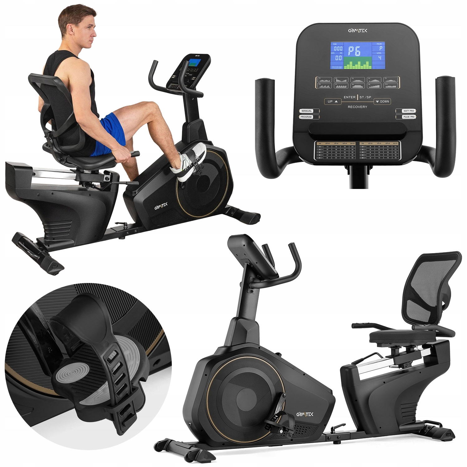 Rower Stacjonarny Poziomy Magnetyczny Rowerek Treningowy Z Oparciem XBR6000