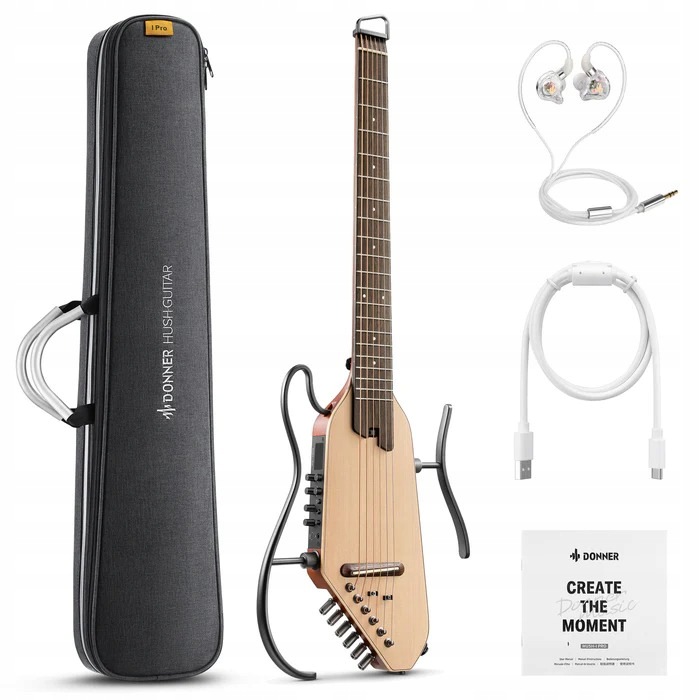 Donner Hush-i Pro Guitar Natural Spruce Elektroakustická kytara