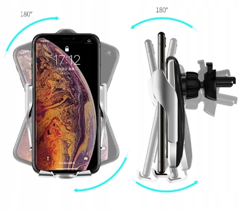 UCHWYT SAMOCHODOWY QI ŁADOWARKA INDUKCYJNA AUTOMAT Kolor czarny