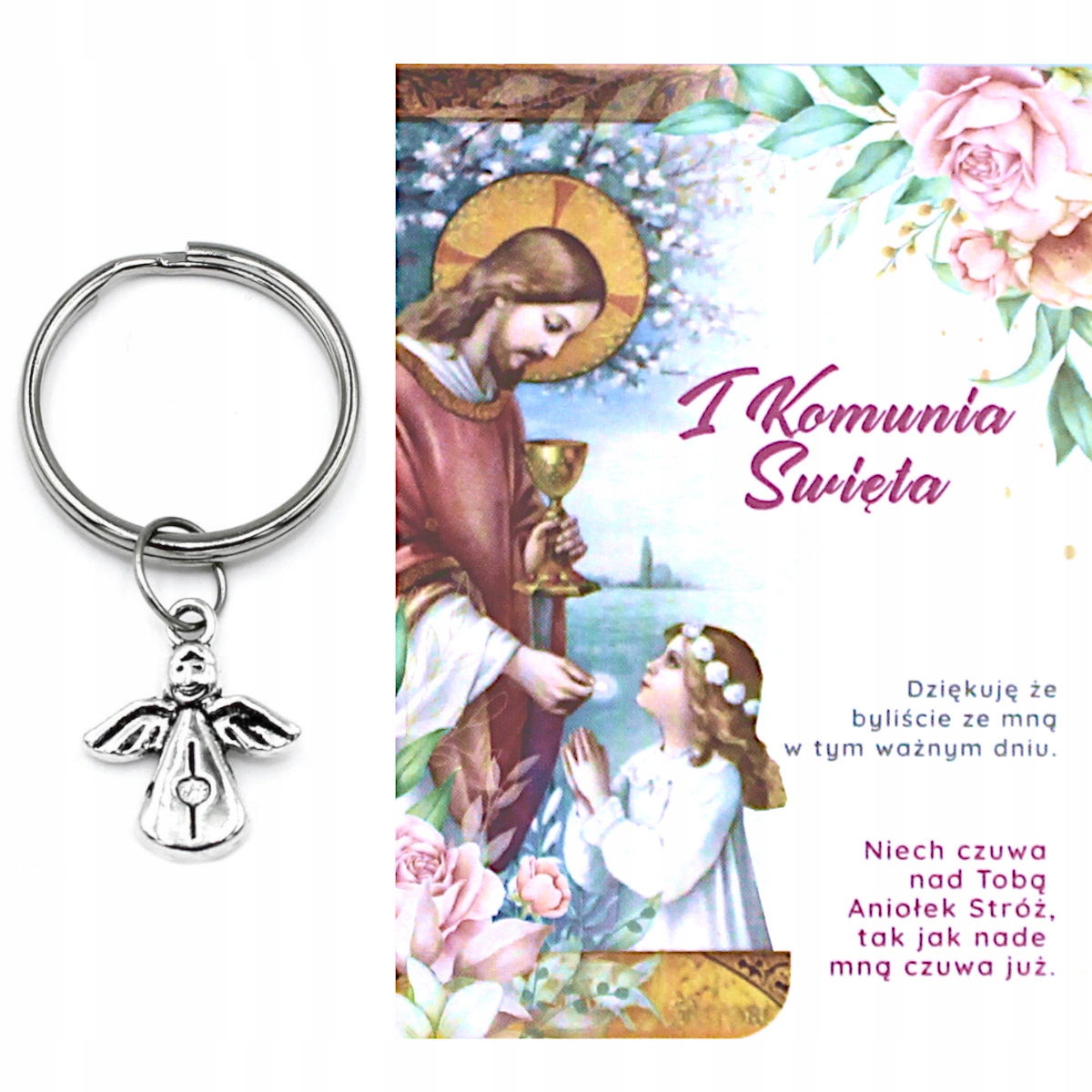 PODZIĘKOWANIE KOMUNIA ANIOŁ DLA GOŚCI BRELOK