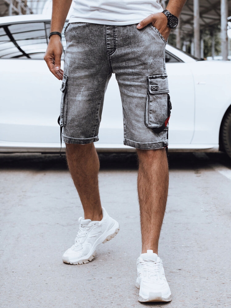 SZORTY MĘSKIE KRÓTKIE SPODENKI JEANSOWE BOJÓWKI sx2417 - L Rozmiar L