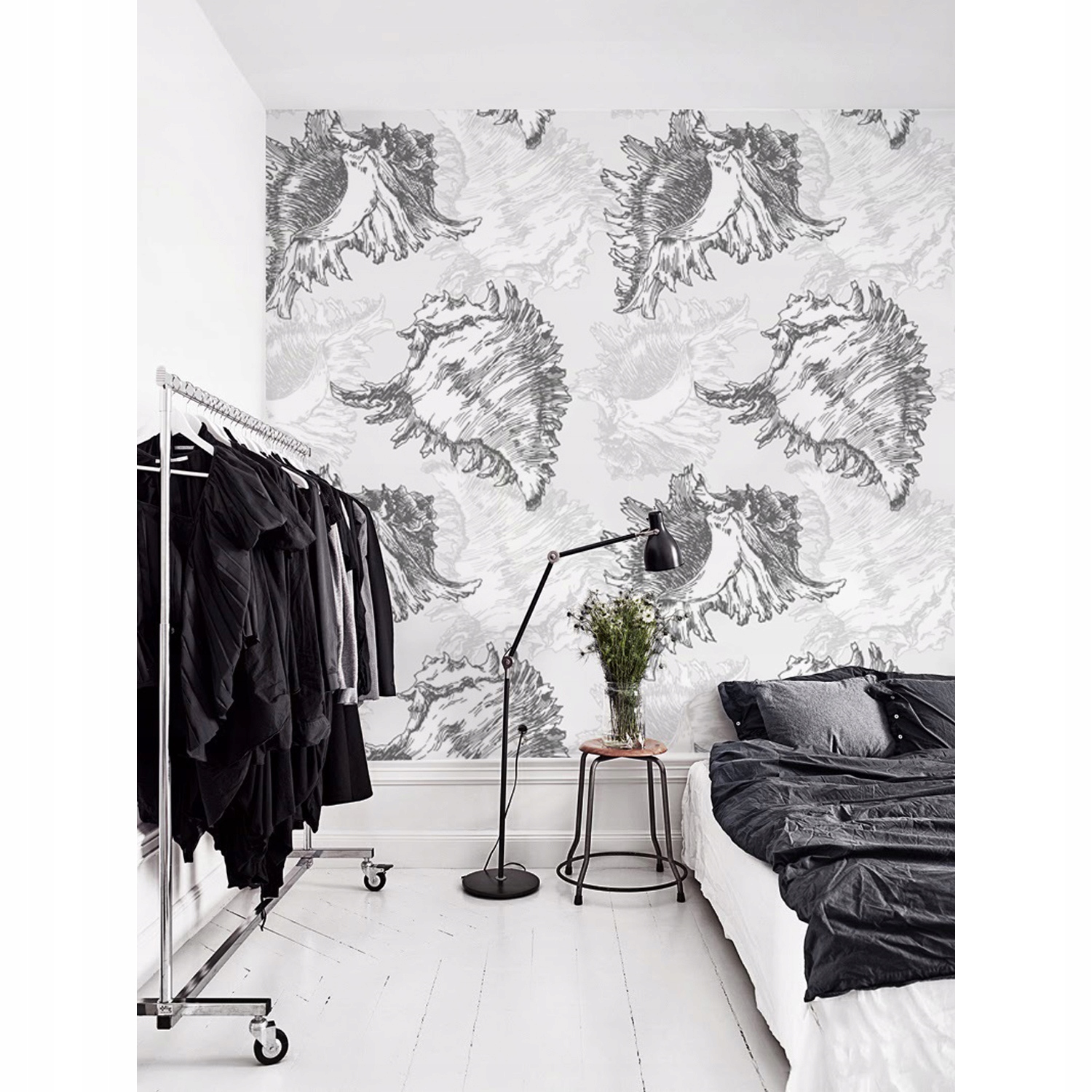 

Fototapeta flizelina Szary szkic muszelek 152x104