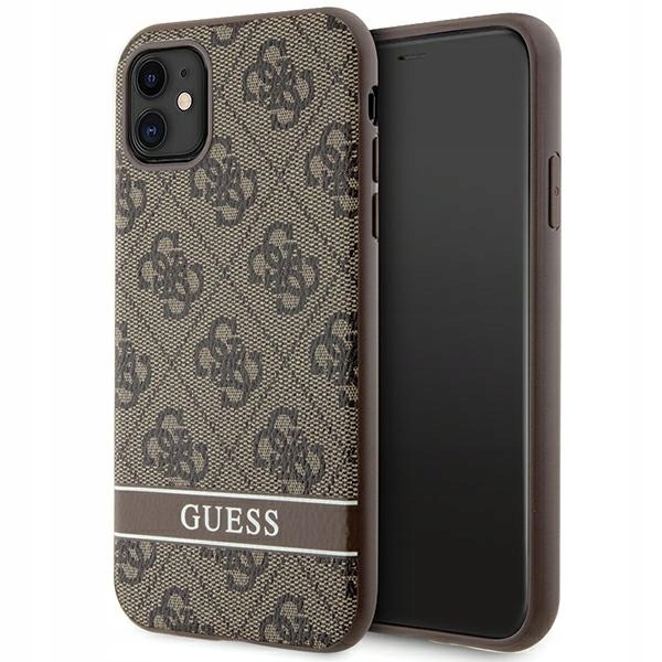 Guess GUHCN61P4SNW iPhone 11 Xr hnědý/brown hardcase 4G Stripe