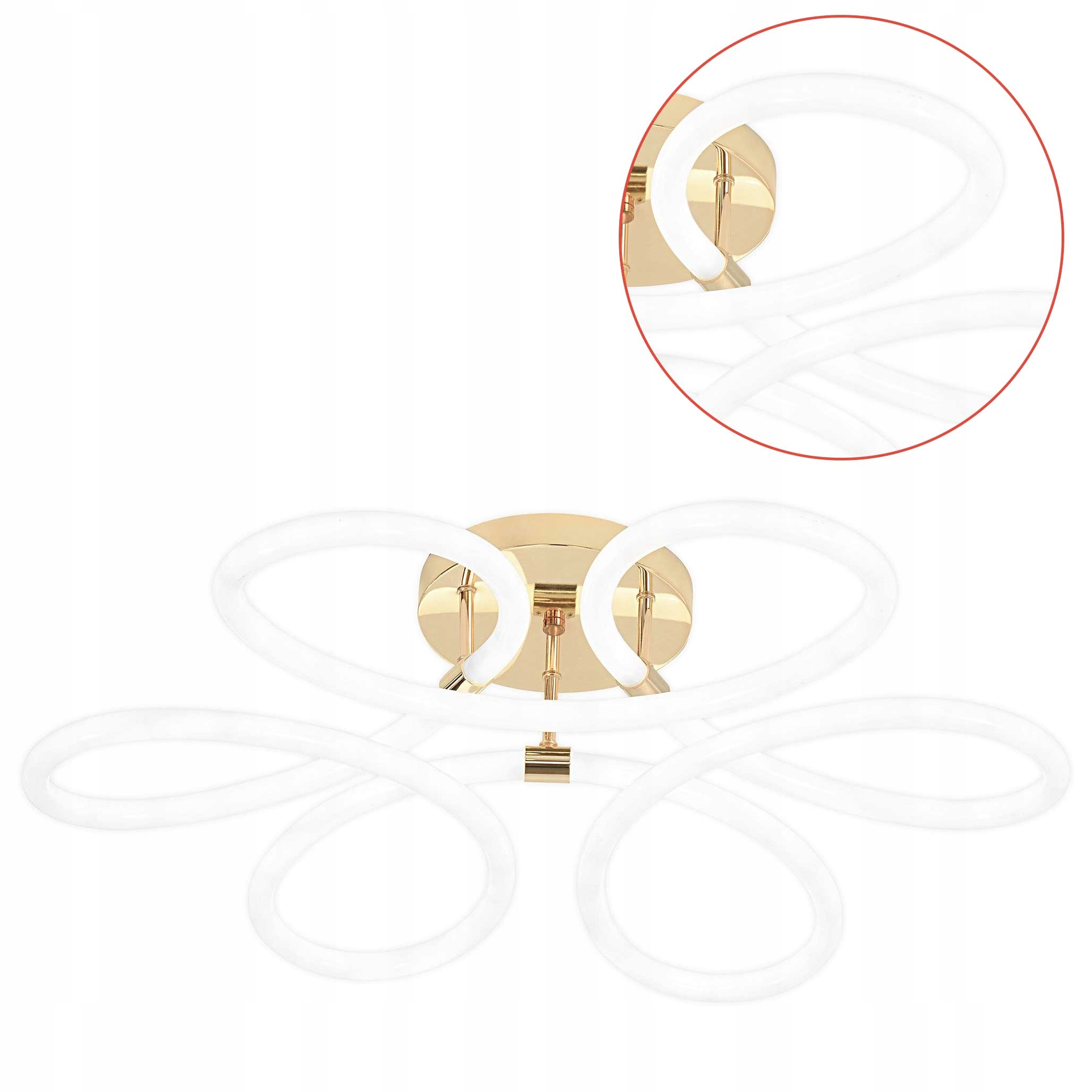 Led stropná lampa G023 65 cm Veľká Stropné Svietidlo Led Zlaté detaily Biely kvet