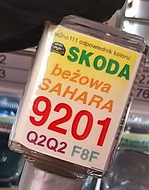 

Zaprawka Lakiernicza Skoda 9201 F8F beżowa sahara