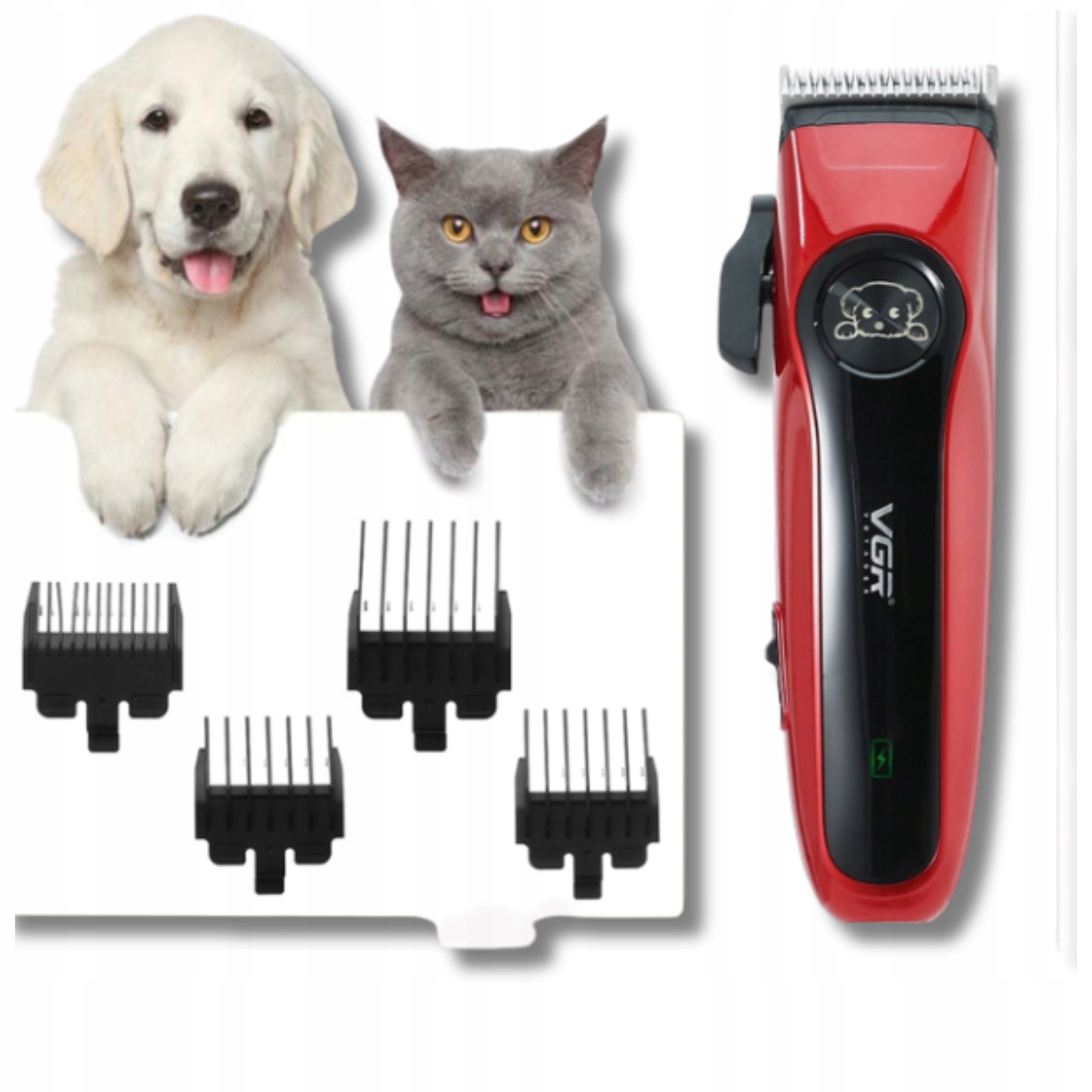 Levně Profesionální výkonný stroj na stříhání zvířat Usb 4 nástavce