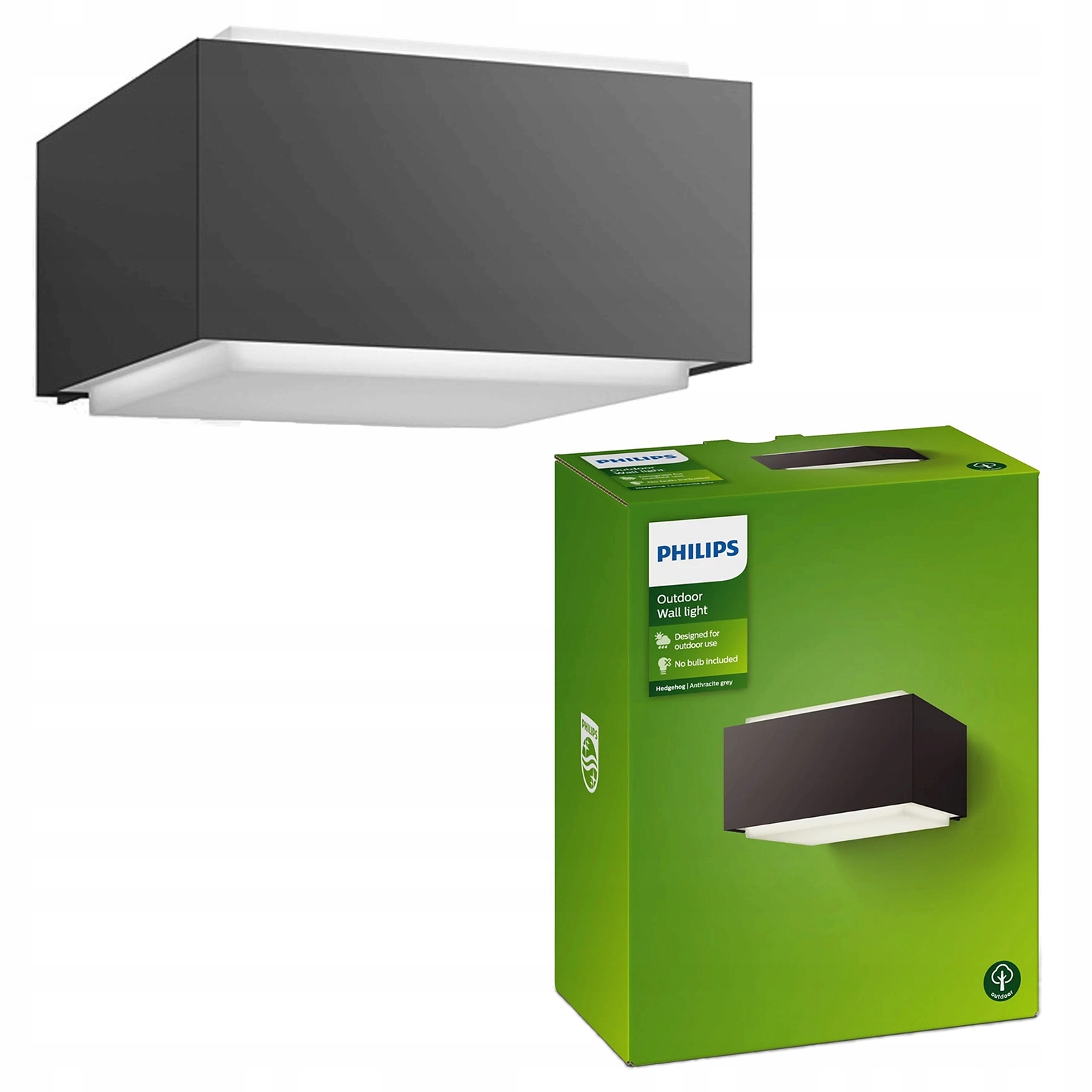 Zahradní Led lampa Fasádní nástěnné svítidlo Hedgehog E27 IP44 Antracit Philips