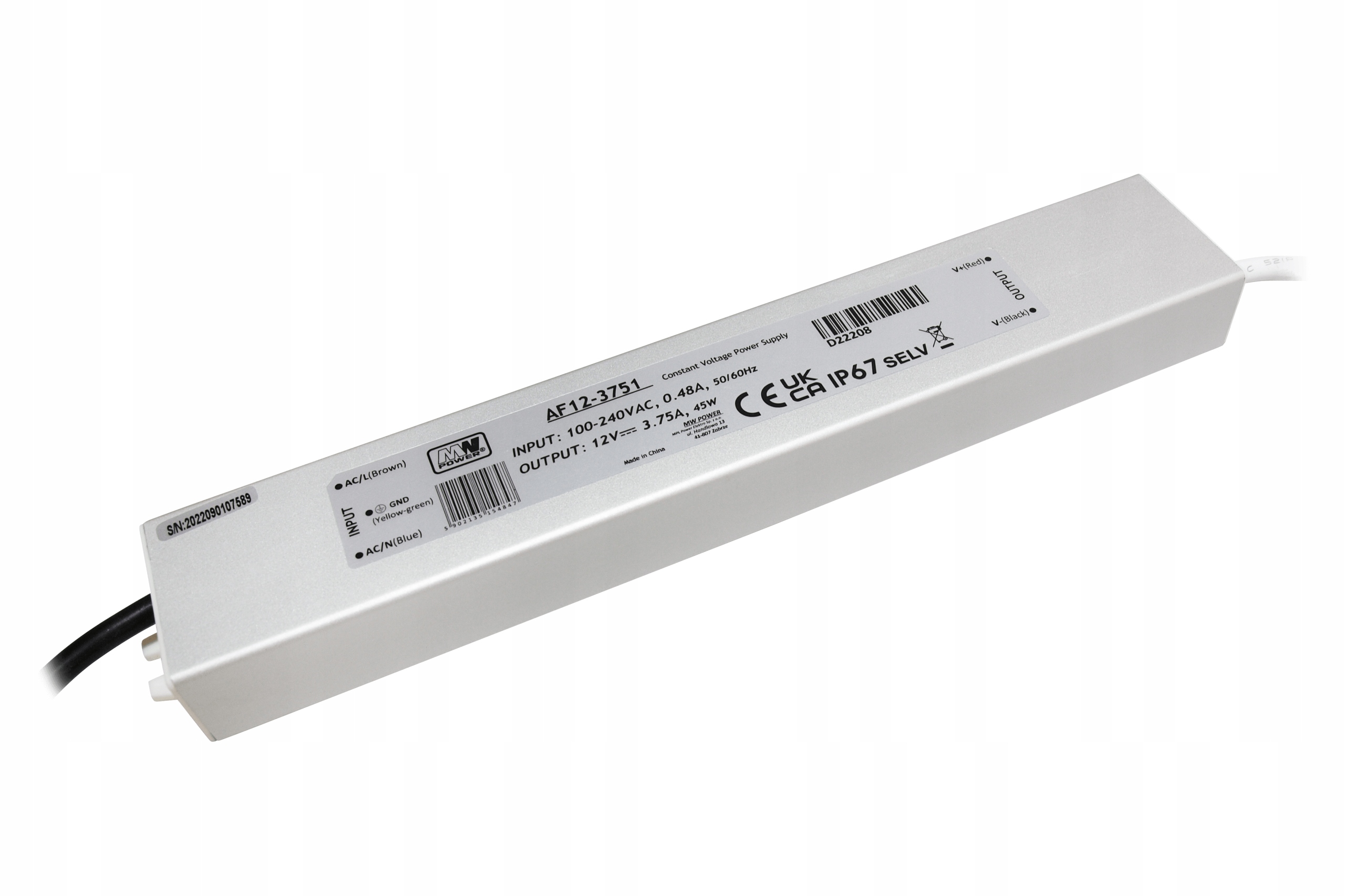 Zasilacz do taśm Led A12 12V 45W wodoodporny IP67