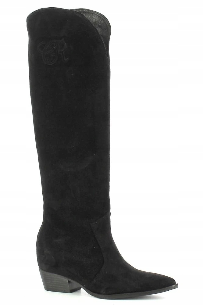 Carinii B8599 Klasické Kožené Kozačky Černé 37