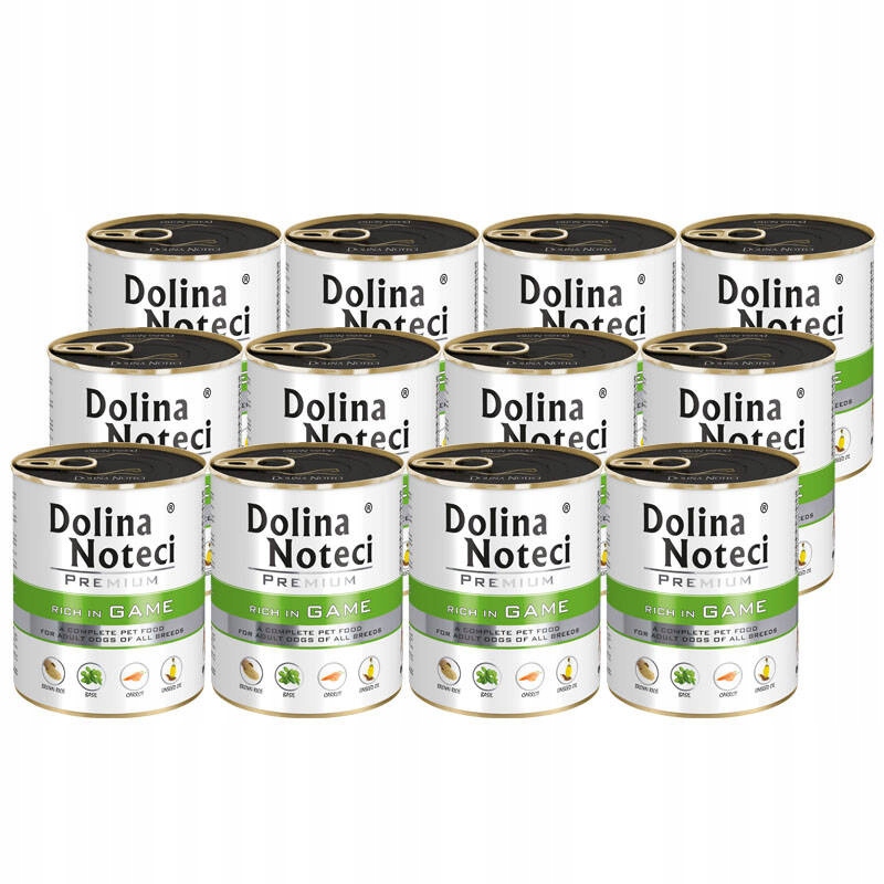Mokra karma dla psa Dolina Noteci Premium bogata w dziczyznę 12 x 800 g