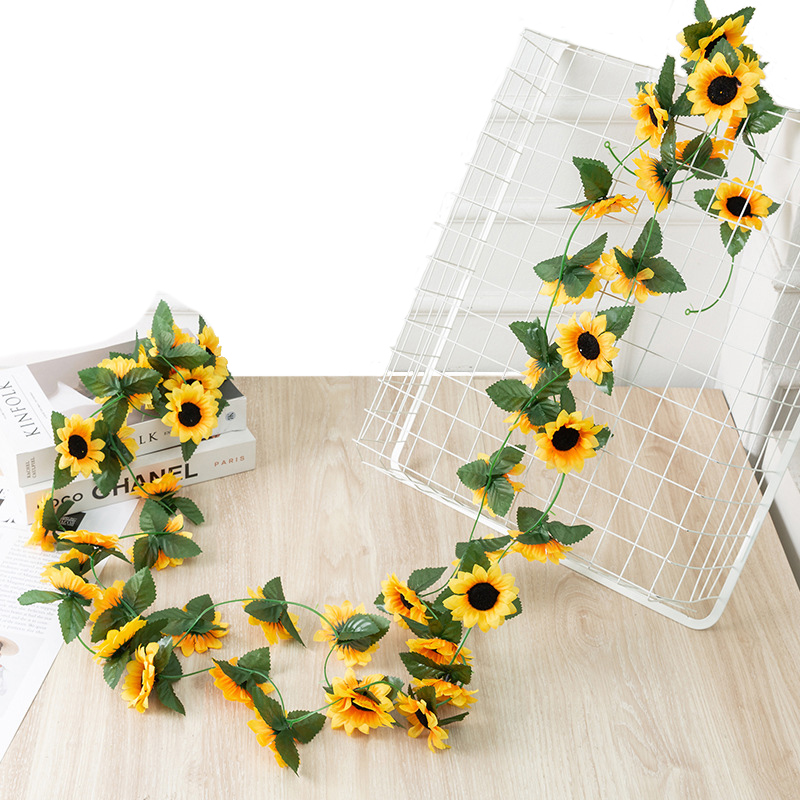 

2M Balkon Garland Wall Sztuczny słonecznik balkon