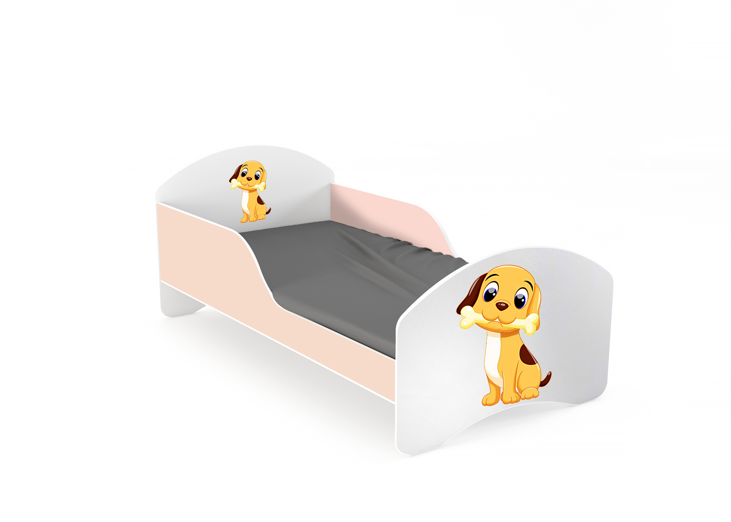 Łóżko dziecięce LEO2 160x80 biało-różowe Kolekcja LEO2