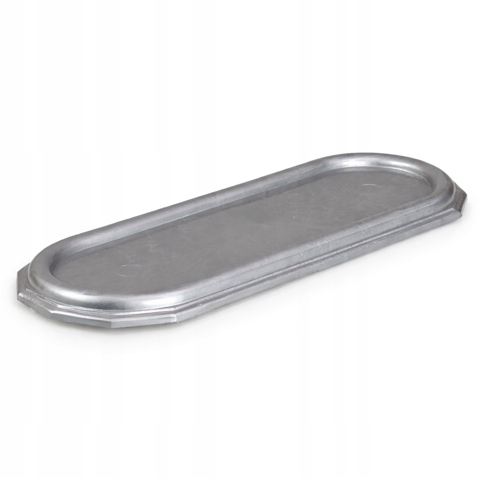 Podstawka pod znicze 38cm tacka plastikowa na znicze na grób pomnik srebrna