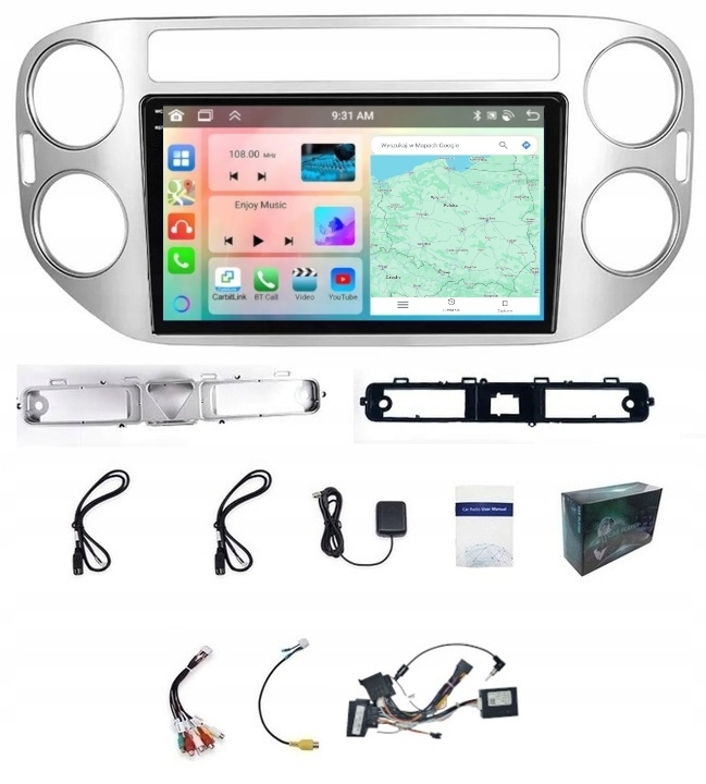 Rádio Navigácia Carplay Vw Tiguan 2007-2016 Wifi Android 4GB 64GB