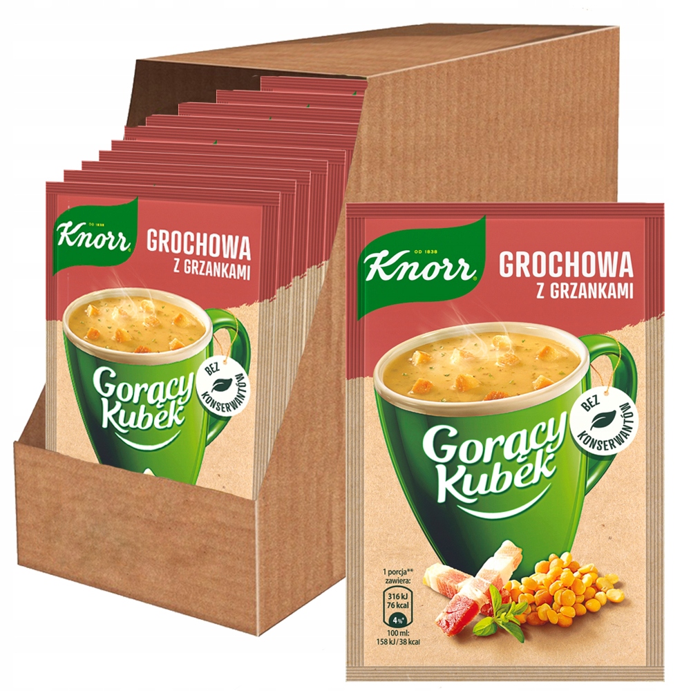 Levně Knorr Horký hráškový hrnek s topinkami 21 g 38 ks