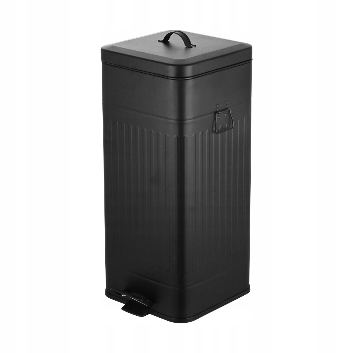 Kôš na odpadky do kuchyne s vekom jednokomorový 30 l čierny kov
