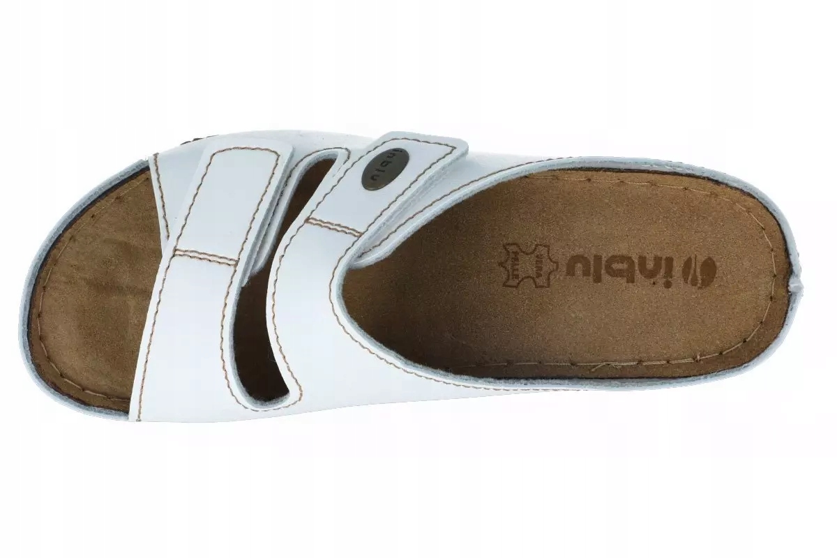 KLAPKI DAMSKIE INBLU 06-08 SKÓRA WKŁADKA BIAŁE MEDYCZNE SANITARNE 36 Rozmiar 36