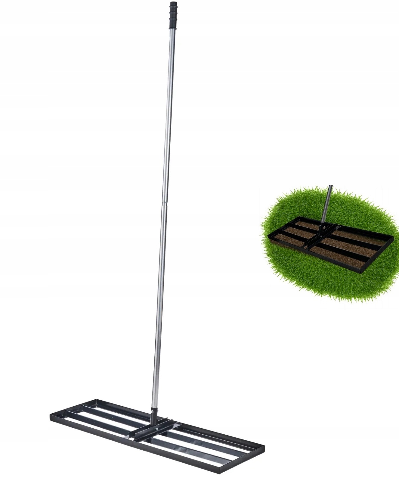 Niwelator Ręczny Do Trawnika Równania Ziemi Równiarka Grabie 90x30cm Trzon