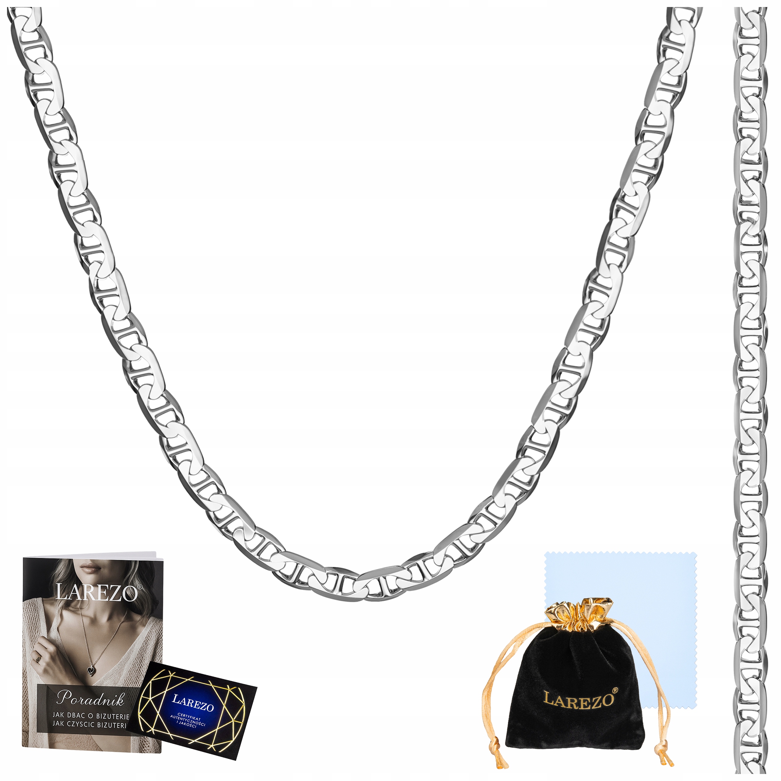 Stříbrný Řetízek Pánský Gucci Marina 60 cm Žiletka Plný Silný Řetěz 2,3 mm